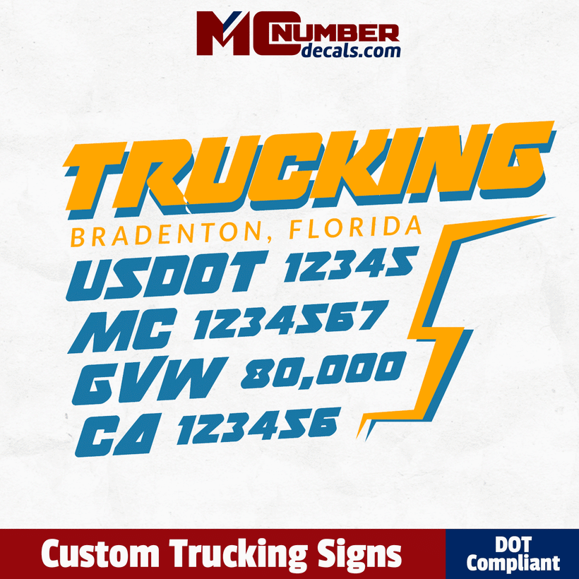 Custom Trucking Truck Door Decal Signs