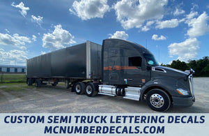 custom semi truck lettering decals