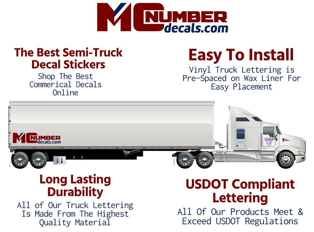 usdot number semi truck door lettering stickers