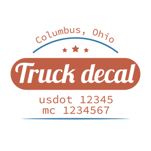 truck door decal with USDOT, MC