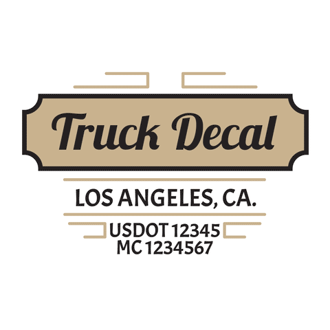 truck door decal with USDOT, MC