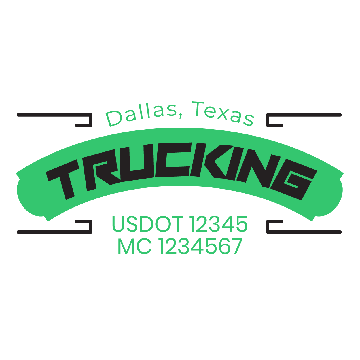 truck door decal with USDOT, MC