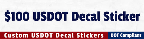 $100 usdot decal sticker