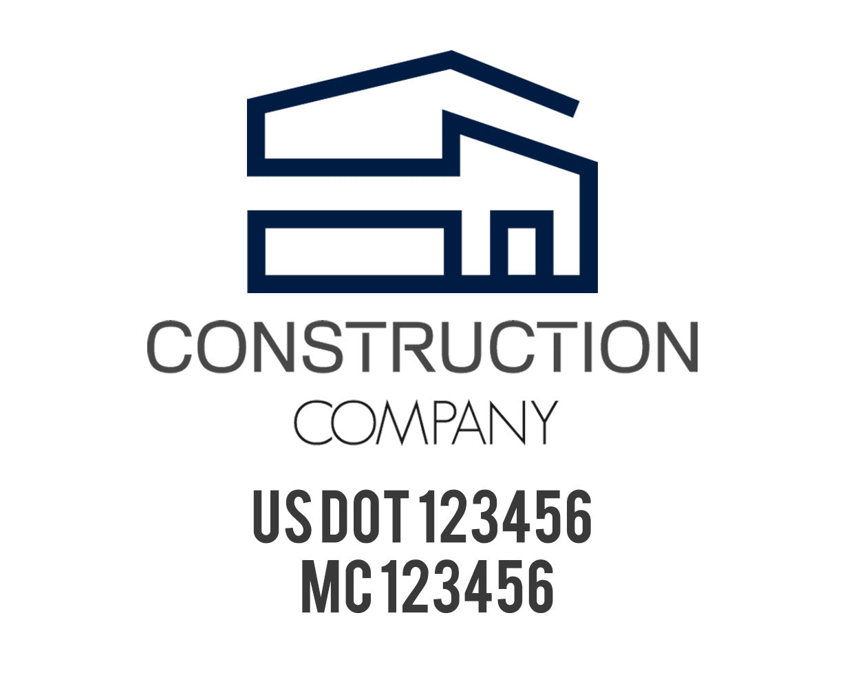 Construction company truck decal