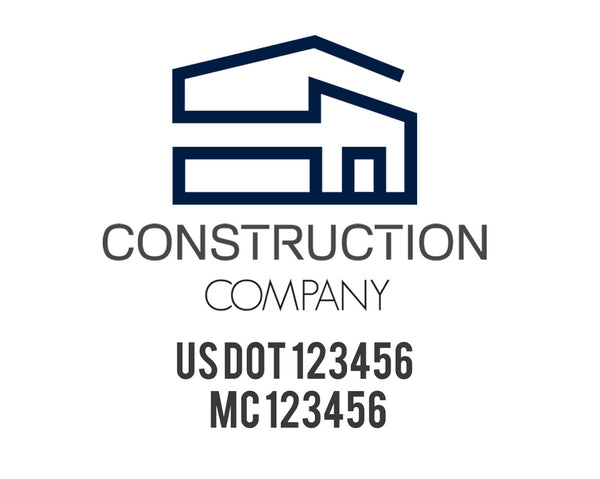 Construction company truck decal