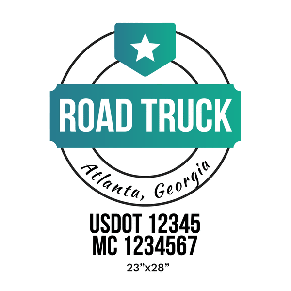 truck door decal with USDOT, MC