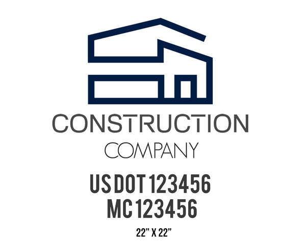 Construction company truck decal