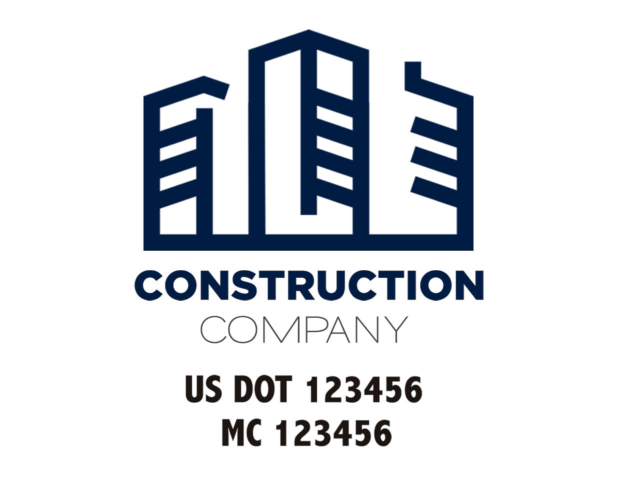 Construction company truck decal