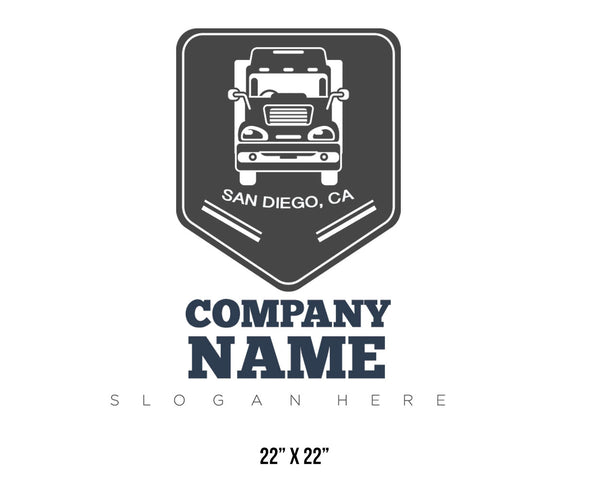 Company or transportation name truck decal