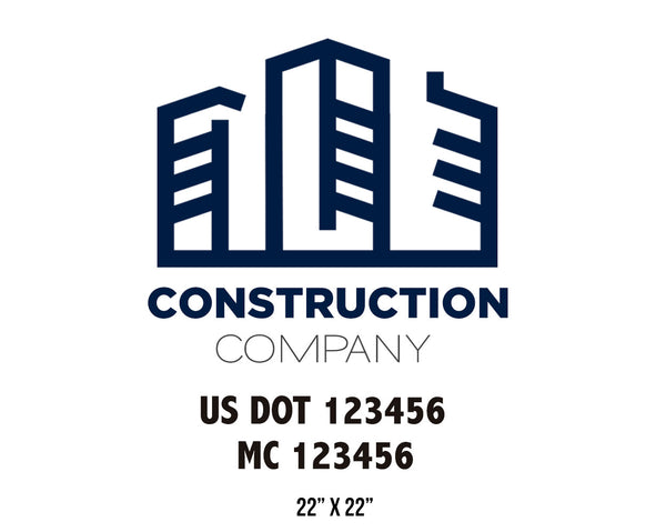 Construction company truck decal