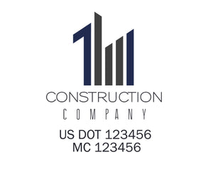 Construction company truck decal