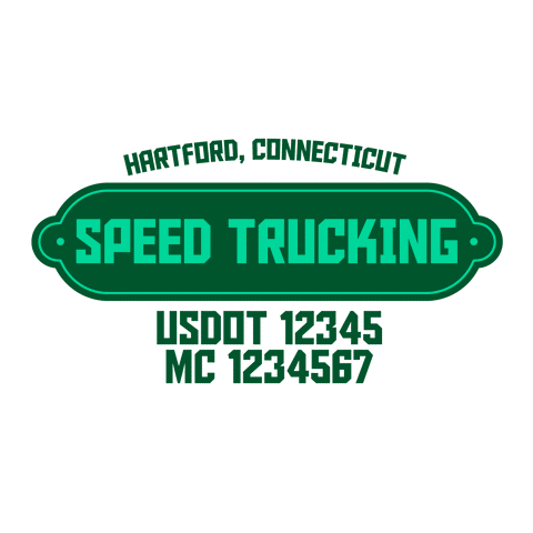 truck door decal with USDOT, MC