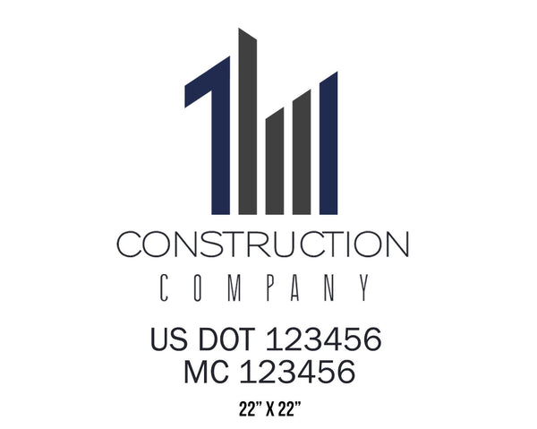 Construction company truck decal