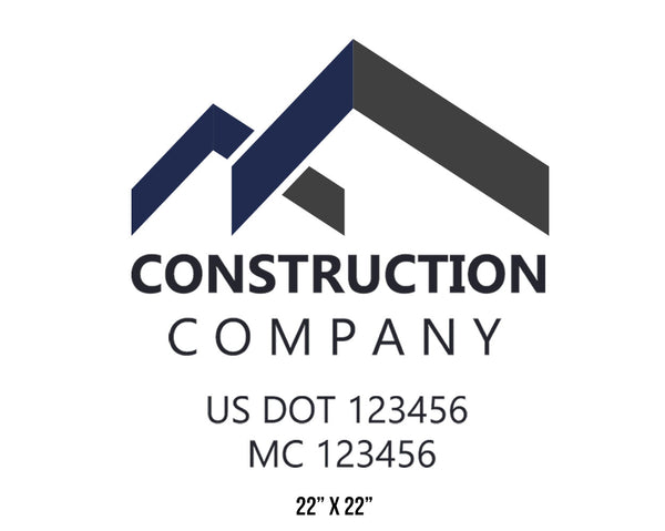 Construction company truck decal