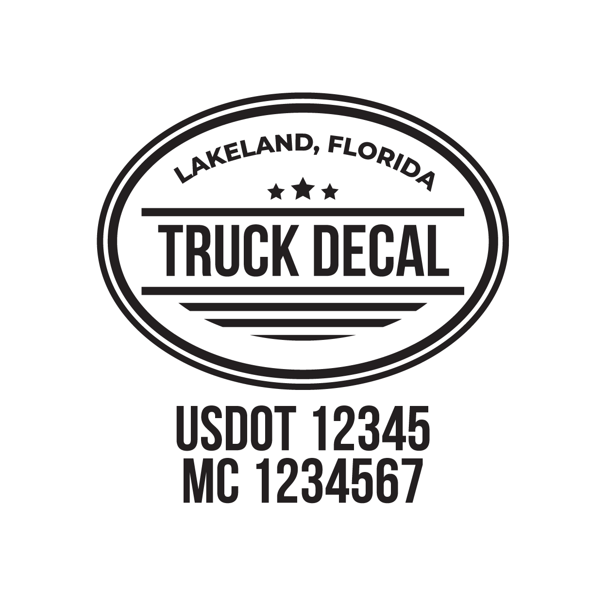 American Truck Door Decal (USDOT, MC, GVW) 2 Pack