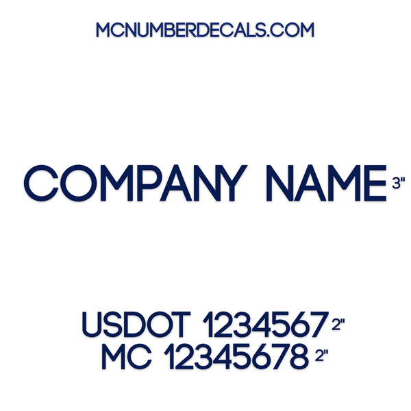 Business Name Decal + 2 Regulation Numbers or Location (USDOT), 2 Pack