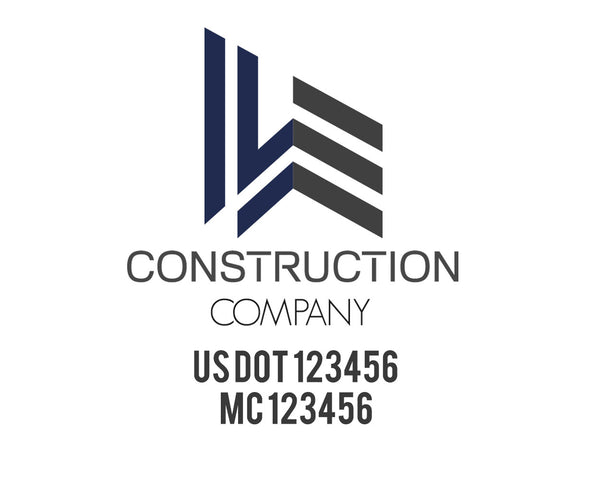 Construction company truck decal