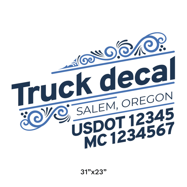 truck door decal with USDOT, MC