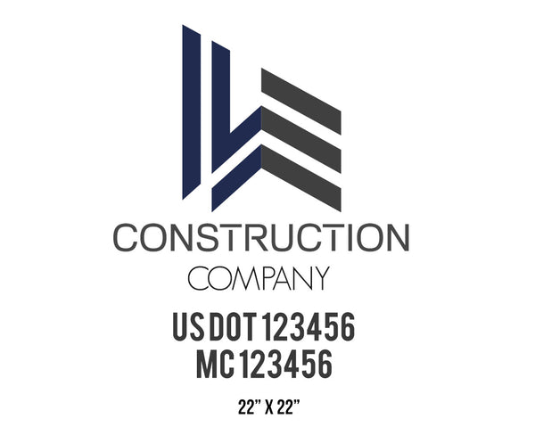 Construction company truck decal