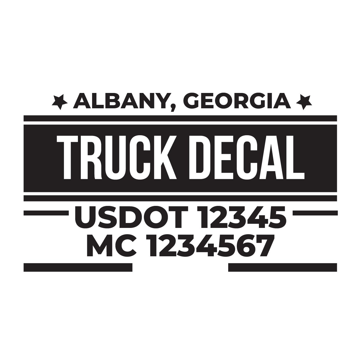 American Truck Door Decal (USDOT, MC, GVW) 2 Pack