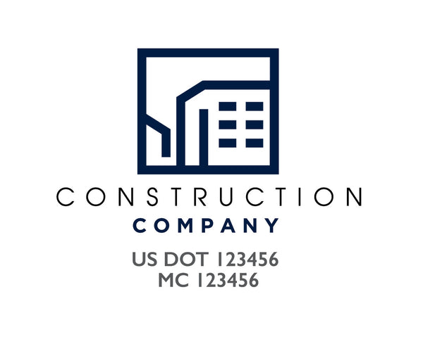 Construction company truck decal