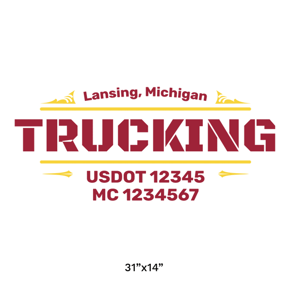 truck door decal with USDOT, MC