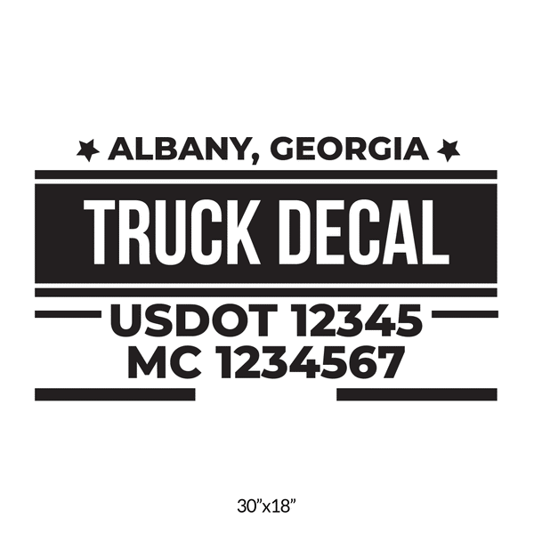 American Truck Door Decal (USDOT, MC, GVW) 2 Pack