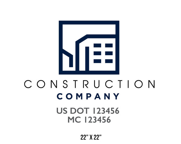 Construction company truck decal