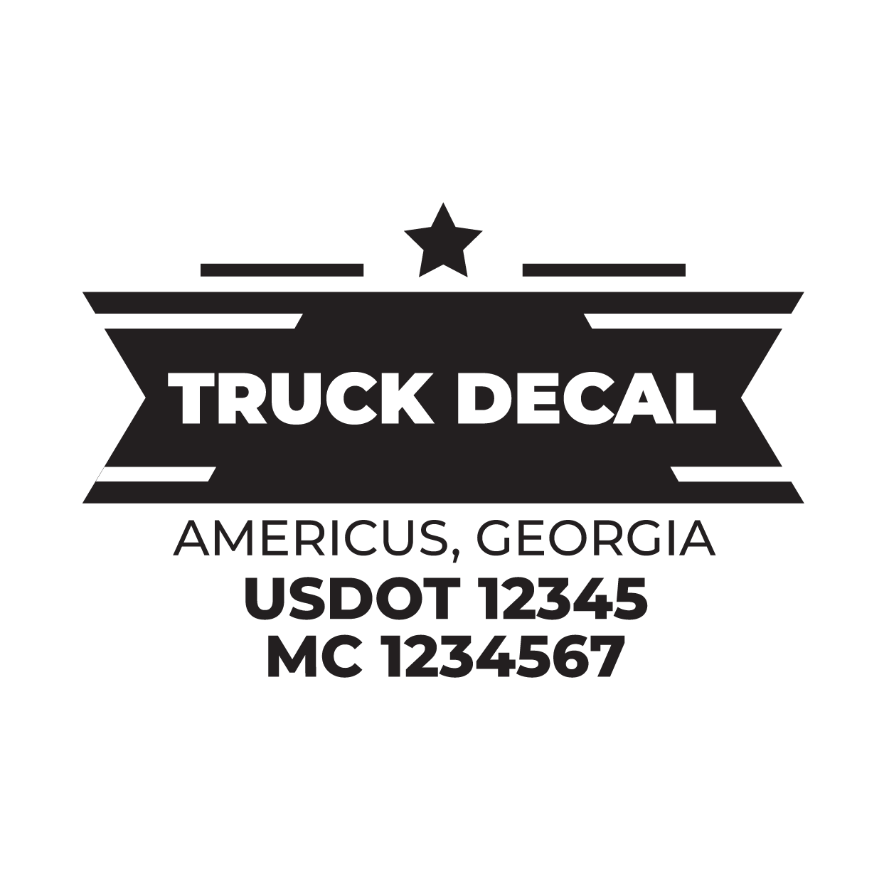 American Truck Door Decal (USDOT, MC, GVW) 2 Pack