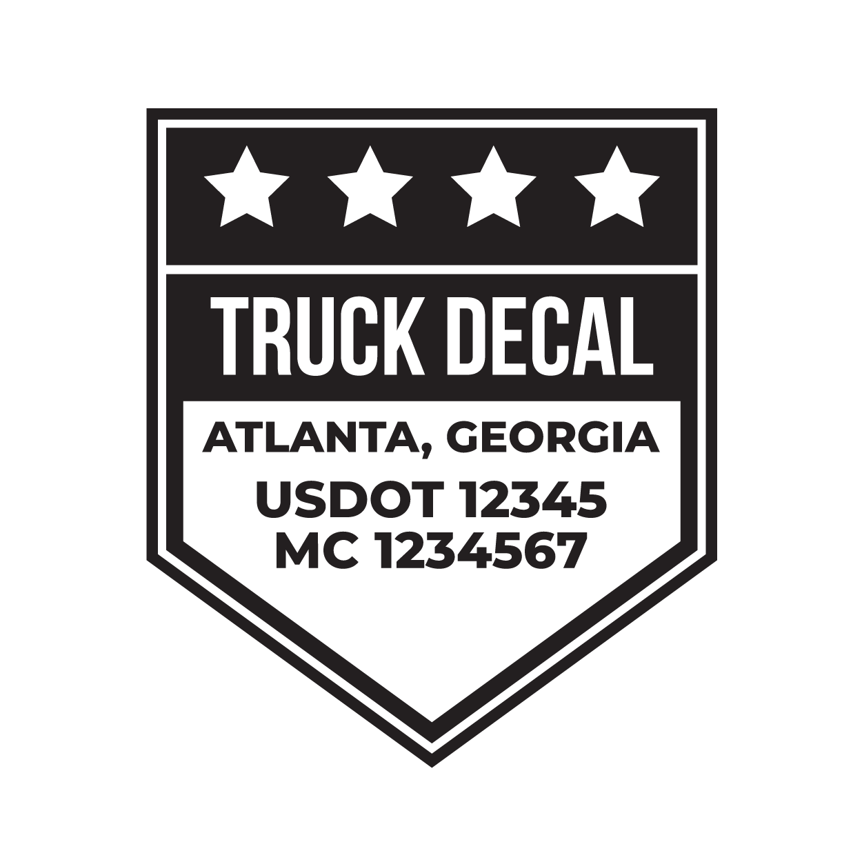 American Truck Door Decal (USDOT, MC, GVW) 2 Pack