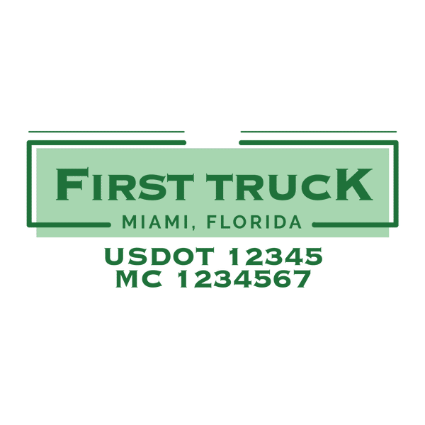 truck door decal with USDOT, MC