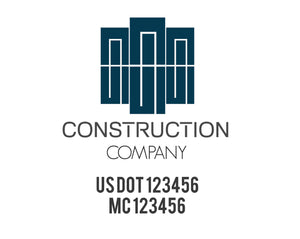 Construction company truck decal