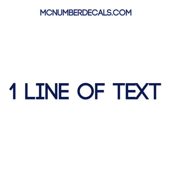 1 line of text company name decal