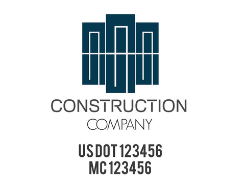 Construction company truck decal