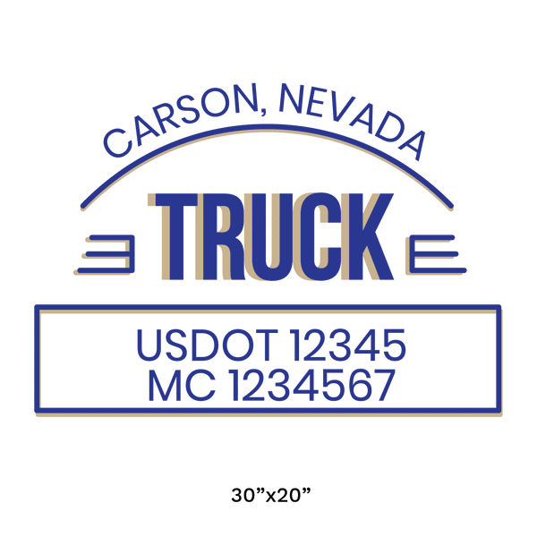 truck door decal with USDOT, MC