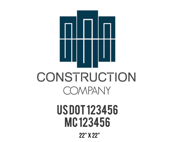 Construction company truck decal