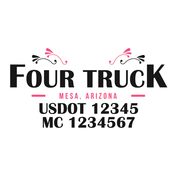 truck door decal with USDOT, MC