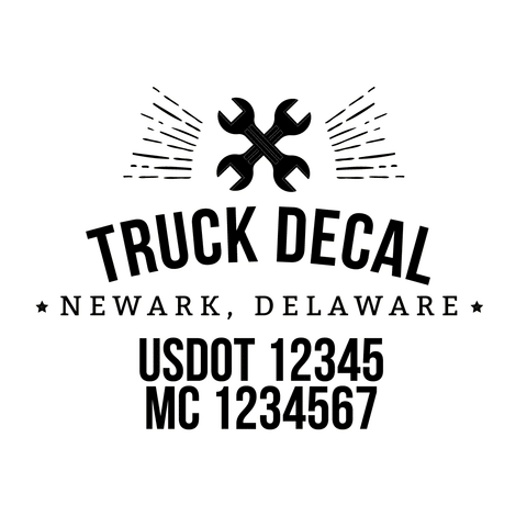 truck door decal with USDOT, MC