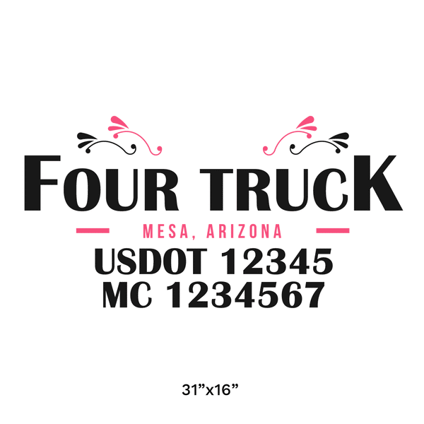 truck door decal with USDOT, MC