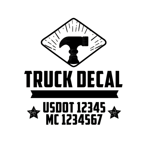 truck door decal with USDOT, MC