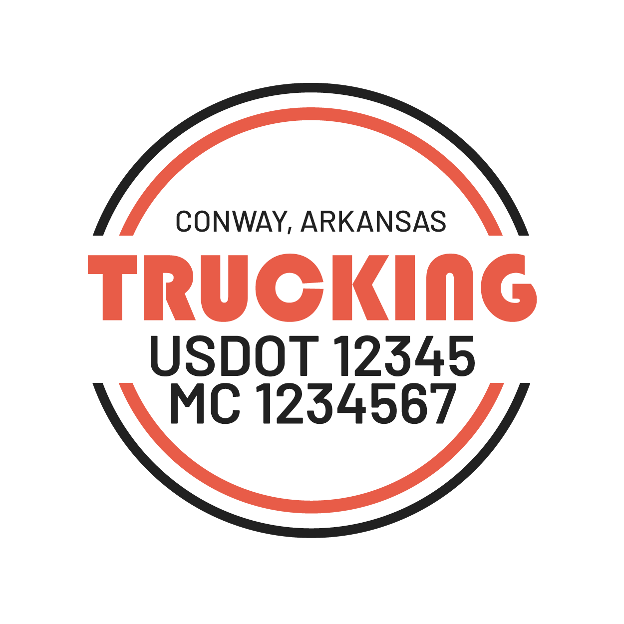 truck door decal with USDOT, MC