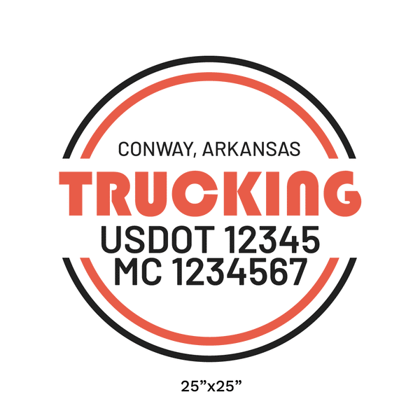 truck door decal with USDOT, MC