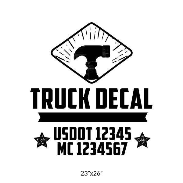 truck door decal with USDOT, MC