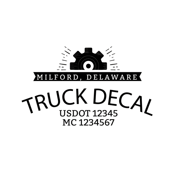 truck door decal with USDOT, MC