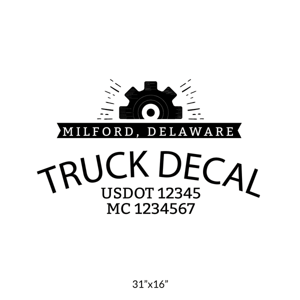 truck door decal with USDOT, MC