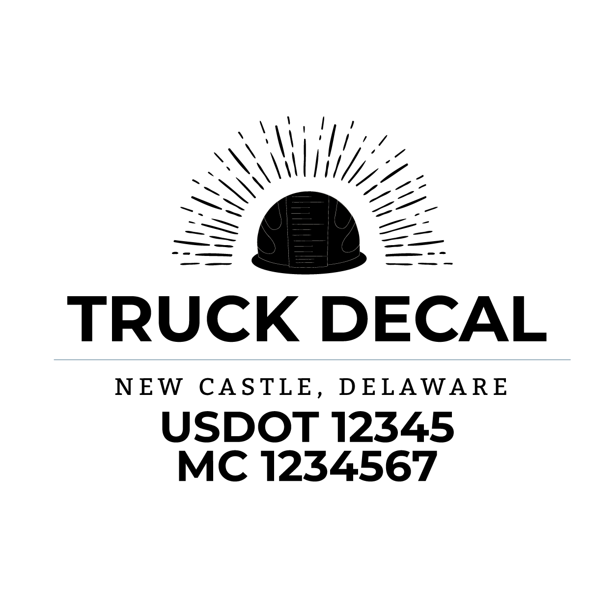 truck door decal with USDOT, MC