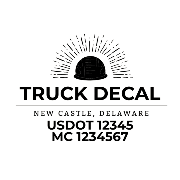 truck door decal with USDOT, MC