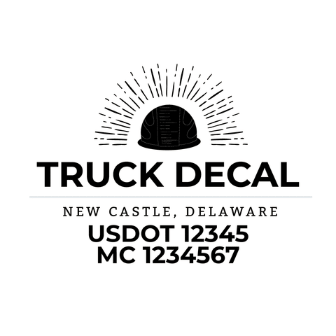 truck door decal with USDOT, MC