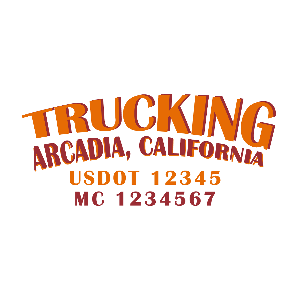 truck door decal with USDOT, MC