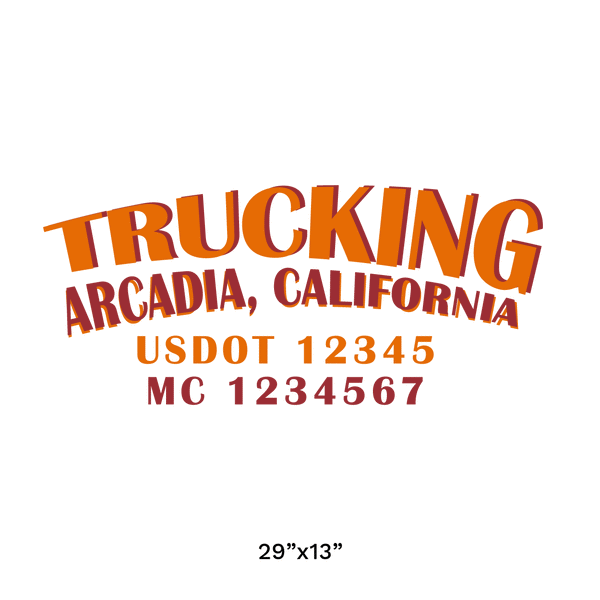 truck door decal with USDOT, MC